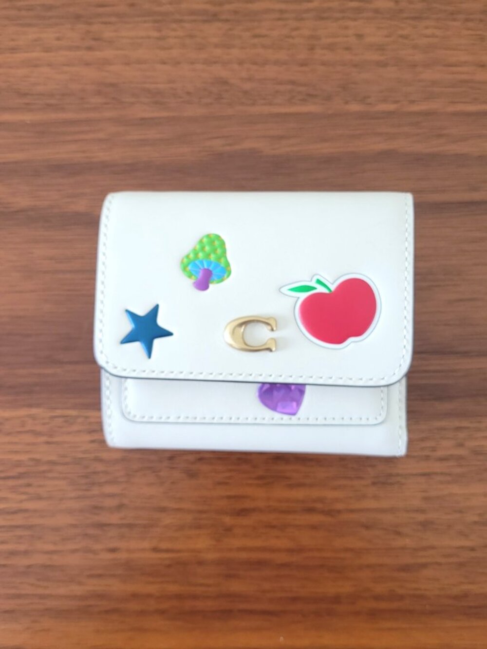 Coach CCD00 Sticker Print Mila Small Flap Wallet Chalk Multi
